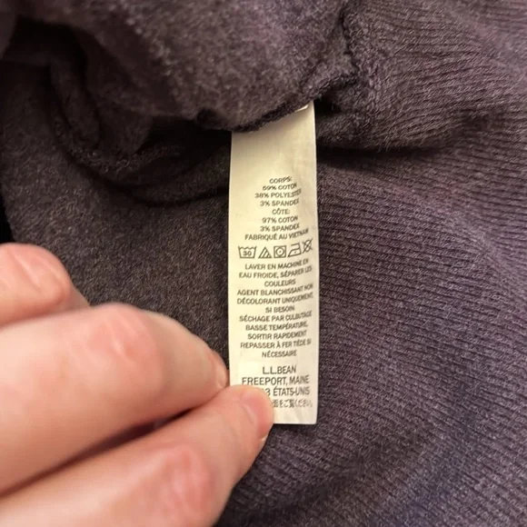 LL Bean plum colored cowl neck sweatshirt size SP - Picture 4 of 4